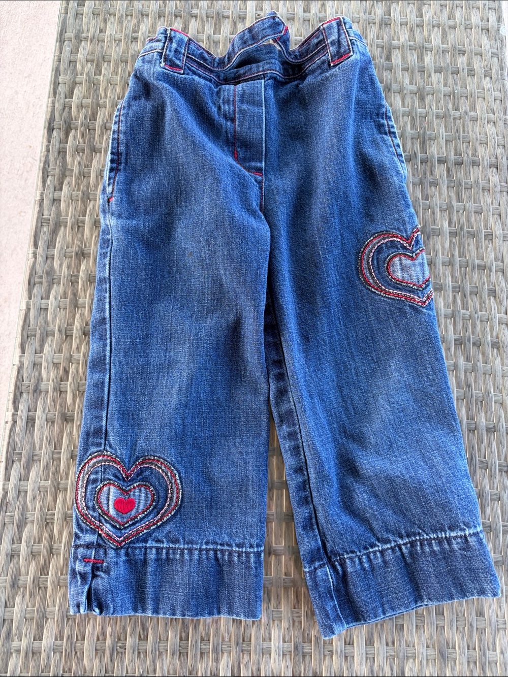 Gymboree Dark Blue Denim Jeans with Heart Embroidery 3T